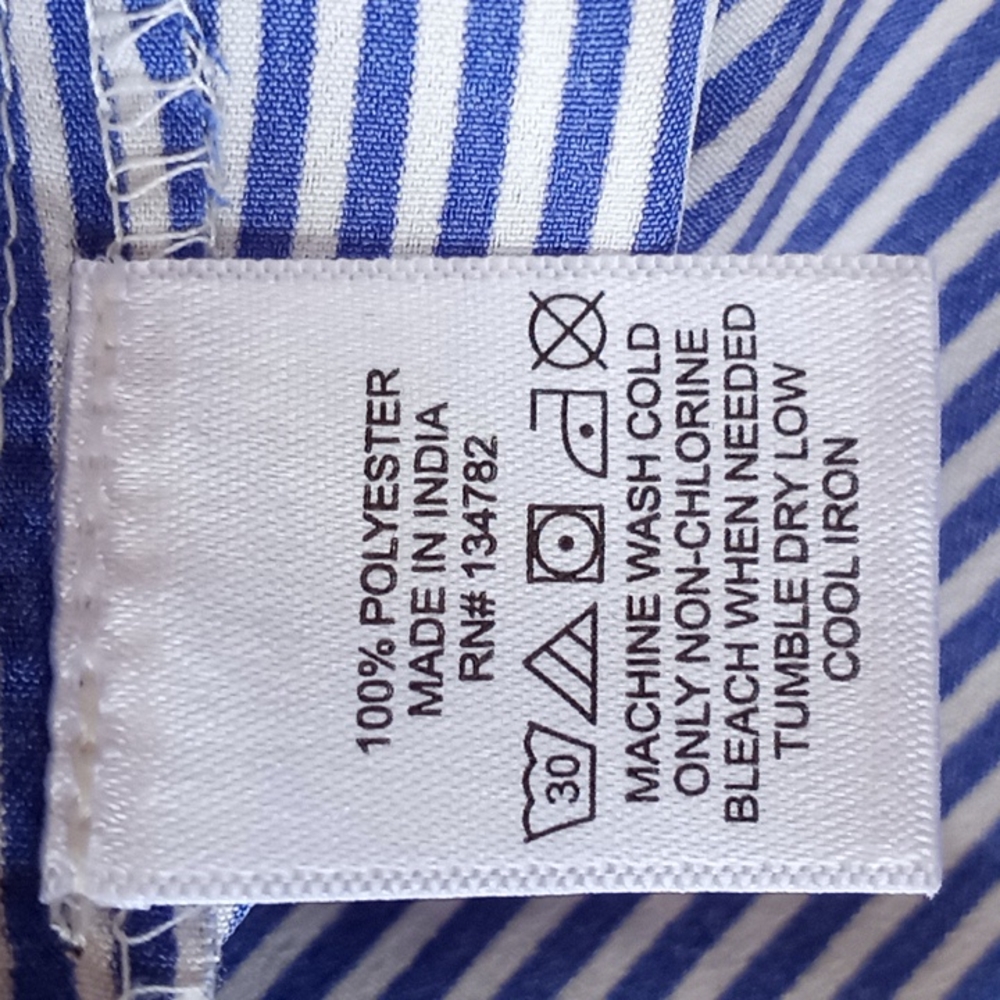 A Hint of Blush Blue White Floral Stripe Mini Dress Size M - Picture 11 of 14